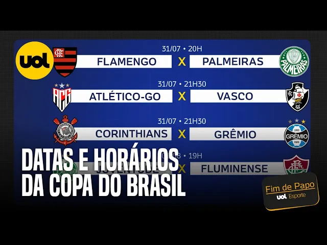 Flamengo x Palmeiras ficará só no streaming na Copa do Brasil; veja tabela