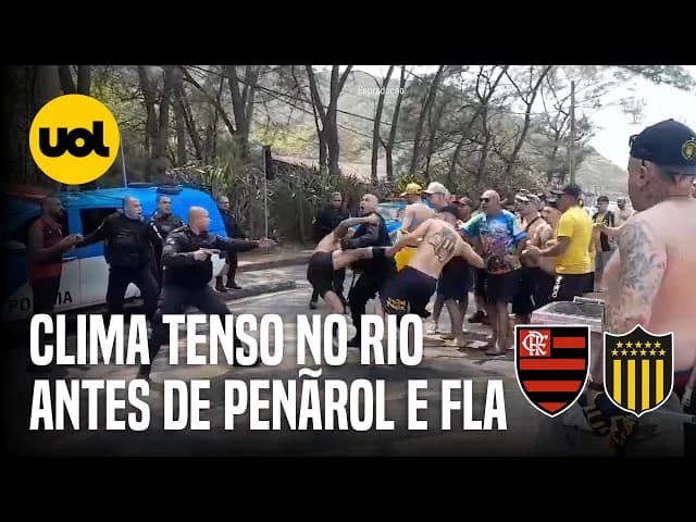 Fla: Briga de rubro-negros com torcida do Peñarol no Rio tem tumulto e tiro