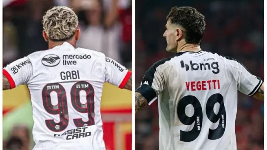 Gabigol e Vegetti: camisas 99 de Flamengo e Vasco têm fases contrastantes
