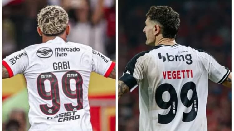 Gabigol e Vegetti: camisas 99 de Flamengo e Vasco têm fases contrastantes