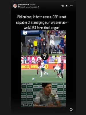 Textor detona CBF e 'convoca' clubes após nova polêmica de arbitragem