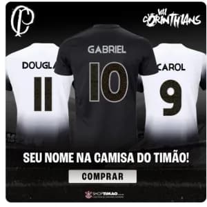 Loja do Corinthians posta camisa com 'Gabriel' após polêmica com Gabigol