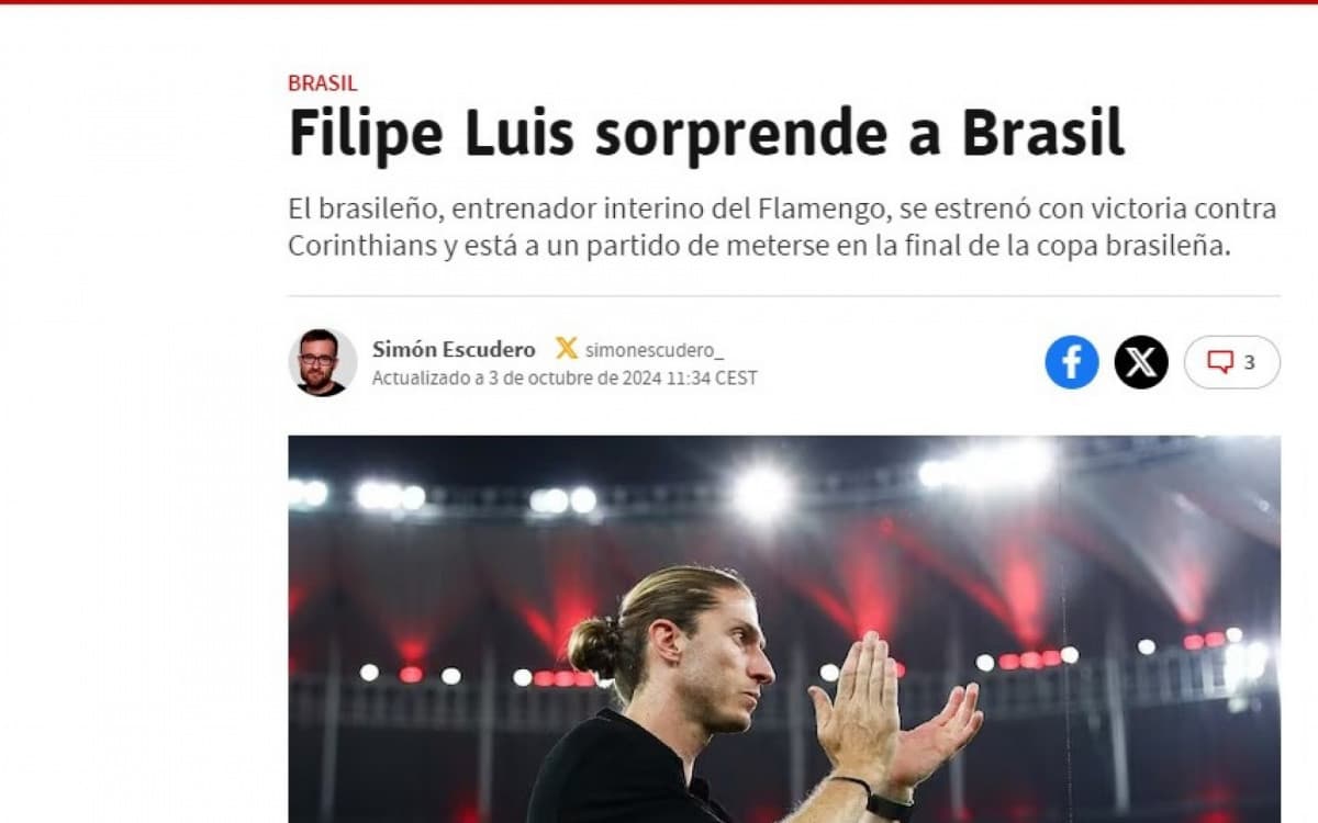 Jornais europeus destacam estreia de Filipe Luís: 'Surpreendeu o Brasil'